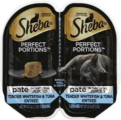 Sheba, Cat Food, Pate, Tender Whitefish & Tuna Entree, in Natural Juices