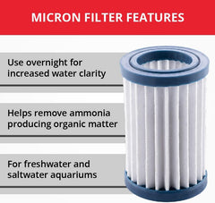 Marineland Micron Magnum 200 Polishing Internal Canister Filter for Aquariums up to 60 Gallons, Crystal Clean Water