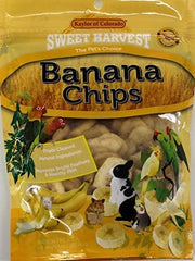 Banana Chips Treat, 4.0 Oz Bag - Real Fruit for Birds and Small Animals - Rabbits, Hamsters, Guinea Pigs, Mice, Gerbils, Rats, Cockatiels, Parrots, Macaws, Conures