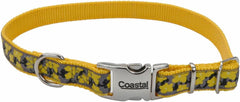 Coastal Pet - Ribbon - Adjustable Dog Collar with Metal Buckle, Yellow Buttercup