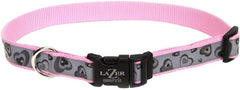 Lazer Brite Coastal Pet - Lazer Brite - Reflective Adjustable Dog Collar, Pink New Hearts