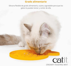 Catit Creamy Lickable Cat Treat Feeding Mat, Fish Shaped Cat Placemat