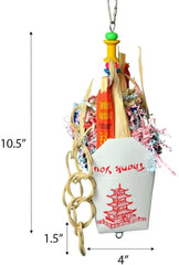 A&E CAGE COMPANY HB836 Happy Beaks Chinese Take Out Toy, Multicolor