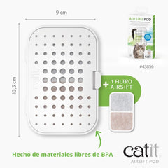 Catit Airsift Dual Action Air Purifier Pad – Two Media Filter to Keep Litter Box Odors at Bay