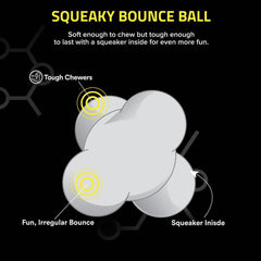 Playology Squeaky Bounce Ball for Large to X-Large Dogs 50lbs & up | Engaging All-Natural Beef Scented Dog Chew Toy for Tough Chewers | Easy to Clean, Interactive & Non-Toxic Materials