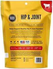 BIXBI Hip & Joint Support Beef Liver Jerky Dog Treats - USA Made Grain Free Dog Treats - Glucosamine, Chondroitin for Dogs - High in Protein, Antioxidant Rich, Whole Food Nutrition, No Fillers