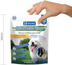 N-Bone Adult Dental Rings Chicken Flavor Dog Treats, 7 Count 9.8-oz Bag, Brown, 1 Count
