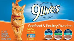 9Lives Seafood & Poultry Favorites Wet Cat Food Variety 5.5 Ounce Can (Pack of 24)