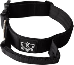 Operation Good Boy Tactical Collar (Black) - Durable & Strong - Includes Quick Release Buckle and Military Grade Handle - Veteran Owned and Operated
