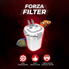 Aquatop Forza Premium Canister Filter – 13 Watts – 550 GPH Flow Rate – Ideal for 125-175 Gallon Fresh & Saltwater Tanks– Includes Filtration Media
