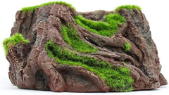 Penn-Plax Aqua-Flora Aquarium Living Resin Decoration with Embedded Glosso Plant Seeds – Tree Stump – Safe and Healthy for Freshwater Fish