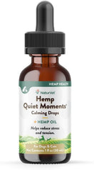 NaturVet – Hemp Quiet Moments Calming Drops – Enhanced with Hemp Seed Oil, L-Tryptophan & Ginger – Helps Reduce Stress & Promote Relaxation – for Dogs & Cats