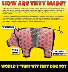 TUFFY - World's Tuffest Soft Dog Toy - Dinosaur Destructosaurus - Multiple Layers. Made Durable, Strong & Tough. Interactive Play (Tug, Toss & Fetch). Machine Washable & Floats.