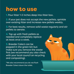 Breeder Celect® | 99% Recycled Paper Cat Litter Pellets | Highly Absorbent | Odor Control | Controls Odors Naturally | Natural and Nontoxic | Low Dust and Easy to Clean |