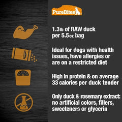 PureBites Duck Jerky Freeze Dried Raw Dog Treats
