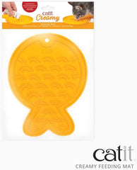 Catit Creamy Lickable Cat Treat Feeding Mat, Fish Shaped Cat Placemat