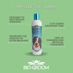 Bio-Groom Anti-Shed Deshedding Dog Shampoo - Odor Eliminating, Anti-Shedding, Dog Bathing Supplies, Puppy Wash, Cat & Dog Grooming Supplies, Cruelty-Free, Made in USA, Dog Products