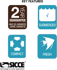 SICCE MI MOUSE Compact Aquarium Pump, 82 GPH, for submerged use in freshwater and saltwater