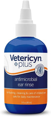 Vetericyn Plus Dog Ear Rinse | Dog Ear Cleaner to Soothe and Relieve Itchy Ears, Safe for Cat Ears, Rabbit Ears, and All Animal's Ear Problems. 3 Ounces