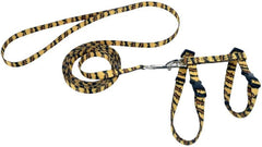 Coastal - Styles Figure “H” Adjustable Fashion Cat Harness and Leash Combo - Tiger Print - 3/8” x 10”-18”