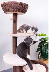 PetPals Group Pharaoh Multi-Functional Handwoven Cat Tree with Scratching Posts, 48.5" H