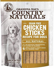 Grandma Mae's Country Naturals Grain Free Chicken Sticks Chewy Dog Treats, 5 Ounces