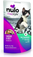 Nulo, Freestyle Sardine & Beef in Broth Cat Food Pouch, 2.8 oz 24 Pack