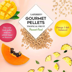 LAFEBER'S Tropical Fruit Gourmet Pellets Pet Bird Food, No Added Sugar, Made with Non-GMO and Human-Grade Ingredients, for Parrots