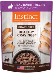 Instinct Healthy Cravings Natural Wet Cat Food Topper, Grain Free Recipe - Real Rabbit, 3 oz. Pouches (Pack of 24)