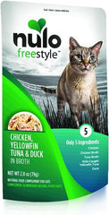 Nulo, Freestyle Chicken, Yellowfin Tuna & Duck in Broth Cat Food Pouch, 2.8 oz 24 Pack