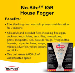 Durvet® No-Bite™ IGR House Fogger – 3 Pack for Flea & Insect Control