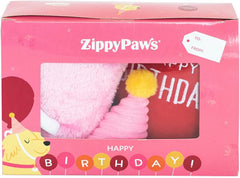 ZippyPaws - Birthday Pink Box Gift for Dogs and Puppies - 3 Pack