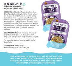 Weruva Meals 'n More Natural Wet Dog Food, Steak Frites Dinner Plus Skin & Coat Health (Pack of 12)