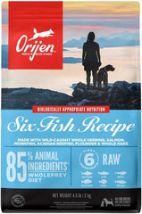 ORIJEN Six Fish Dry Dog Food, Grain Free and Chicken Free Dog Food, Fresh or Raw Ingredients