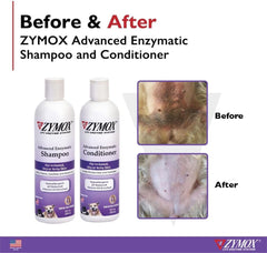ZYMOX Advanced Enzymatic Shampoo - for Pets & Animals of All Ages: Cleans, Refreshes, Hydrates & Nourishes Dry Skin & Coat