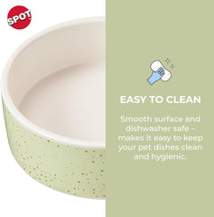 SPOT Speckled Stoneware- Round Ceramic Food/Water Bowl for Pets, Dishwasher Safe, Ideal for Small Dogs, Cats, Reptiles, Large Birds