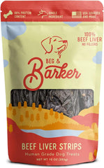 Beg & Barker Beef Liver Jerky for Dogs - Dog Training Treats - Natural Dog Treats Made in The USA - Grain Free, Diabetic-Friendly, High Protein, Sugar-Free