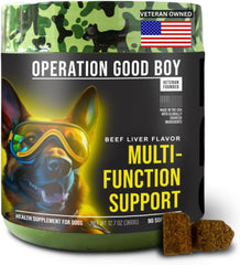 O.G.B. Operation Good Boy - SRE: Multi Function Supplement for Pets - 90 Count Soft Chews - 12.7 oz - Made Natural Ingredients - Veteran Owned