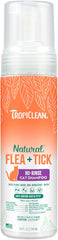TropiClean Flea and Tick Waterless Shampoo Treatment for Cats, Powerful & Natural Defense, Flea and Tick Prevention for Cats 7.4 oz