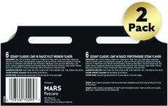 Cesar Wet Dog Food Classic Loaf in Sauce Filet Mignon and Porterhouse Steak Flavors Variety Pack, 3.5 oz. Easy Peel Trays (12 Count, Pack of 1)