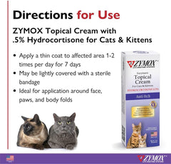 Zymox Cat & Kitten Topical Cream w/ .5% hydrocortisone - 1 oz. Tube