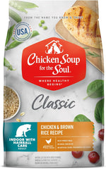 Chicken Soup for The Soul All Natural Premium Indoor w/Hairball Care Adult Dry Cat Food, Real Meat First Ingredient, No by-Products, Supports Intestinal Health, Chicken & Brown Rice