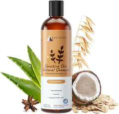 Oatmeal Shampoo for Dogs and Cats by kin+kind - Cat & Dog Shampoo for Sensitive Skin with Colloidal Oatmeal - Safe, Natural Formula with Olive Oil and Coconut Oil