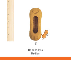 Nylabone Fillable Peanut Strong Chew Treat Toy for Dogs, Cute Rubber Dog Toys for Aggressive Chewers, Peanut Butter Flavored Pouch, Medium - Up to 35 lbs, 1 Count