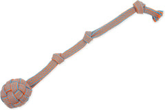 Mammoth Pet Products Extra Flossy Webbing Ball w/Fling Handle Dog Toy,