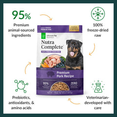 ULTIMATE PET NUTRITION Nutra Complete Freeze Dried Raw Dog Food, Veterinarian Formulated with Antioxidants, Prebiotics & Amino Acids