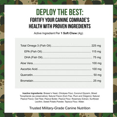 O.G.B. Operation Good Boy - SRE: Skin/Coat/Allergy Supplement for Pets - 90 Count Soft Chews - 12.7 oz - Made Natural Ingredients - Veteran Owned