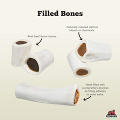 Redbarn Filled Dog Bones, Natural Long-Lasting Dental Treats; Suitable for Aggressive Chewers(Chicken)