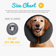 ZenPet Protective Inflatable Recovery Collar for Dogs and Cats - Soft Pet Collar Does Not Block Vision E-Collar - Designed to Prevent Pets from Touching Stitches, Wounds and Rashes