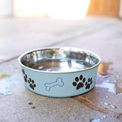 Loving Pets Bella Dog Bowls- Stainless Steel Dog & Cat Bowls - Spill Proof Dog Food Bowl, Cat Bowl, Puppy Essentials & Pet Supplies Great for Home & Travel